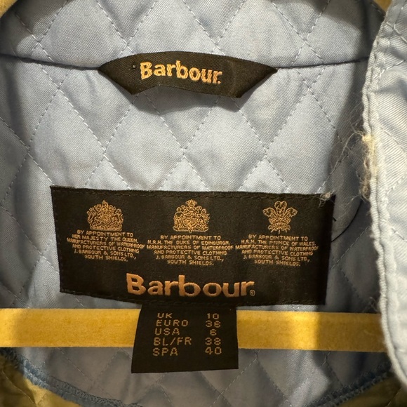 Barbour Light Blue Quilted Puffer Jacket - Picture 3 of 5